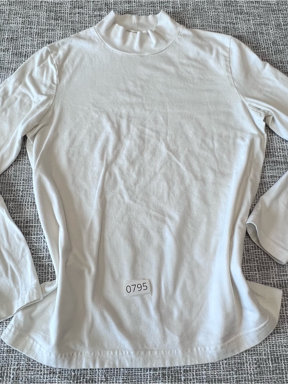croft & barrow White Mock Neck Long-Sleeve Tee